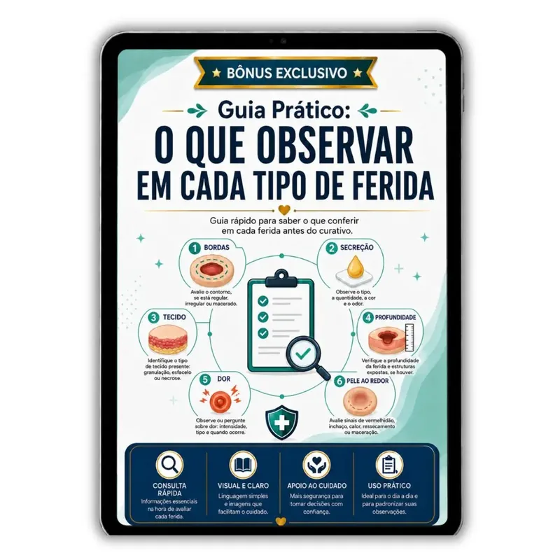 Bônus Guia Prático: O Que Observar em Cada Tipo de Ferida